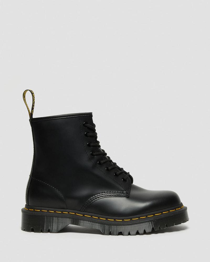 Men's Dr Martens 1460 Bex Smooth Leather Platform Boots Black | AU 552UZG